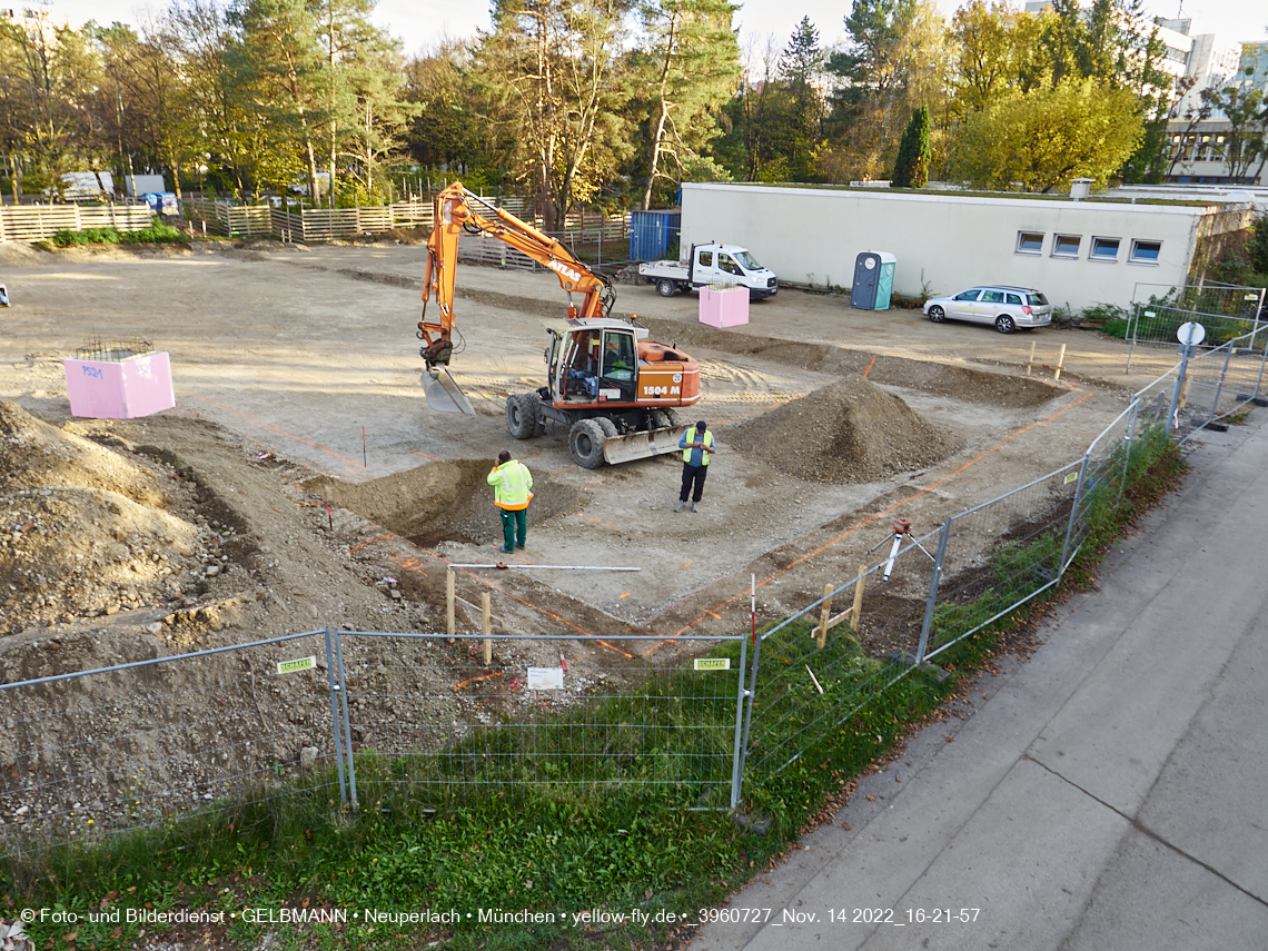 14.11.2022 - Baustelle an der Quiddestraße Haus für Kinder in Neuperlach